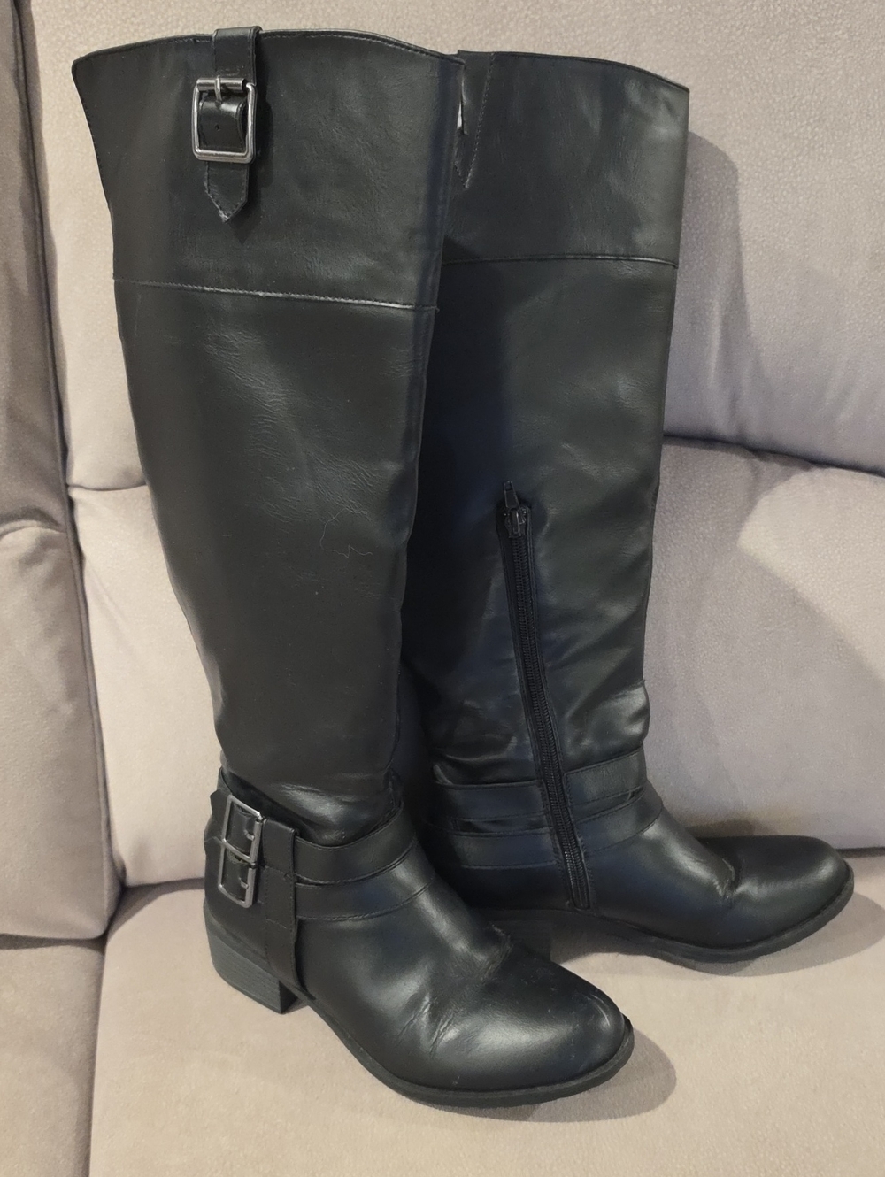 Rampage Black Buckle Riding Boots